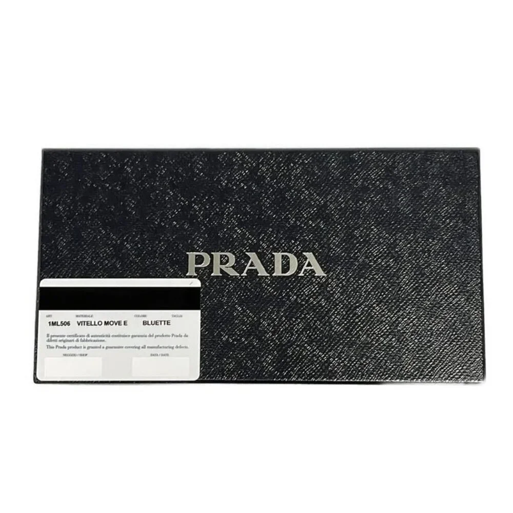 Prada Wallet Blue Zip Around Leather - Picture 6 of 6